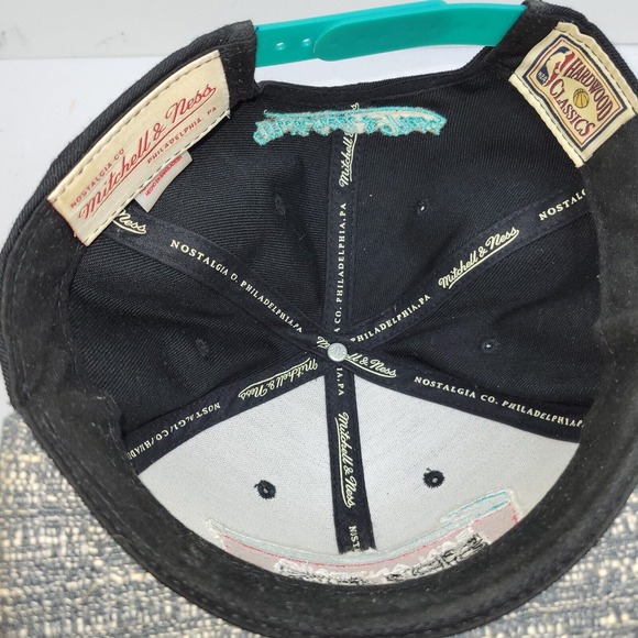 San Antonio Spurs Snapback Hat Black Blue Hardwood Classic Mitchell & Ness NBA - Picture 11 of 16